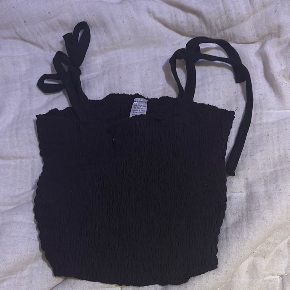 SHEIN Black Smocked Tank Top